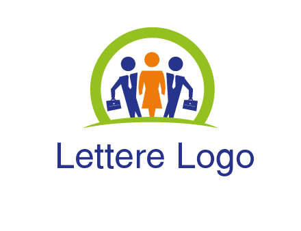business people in circle HR logo