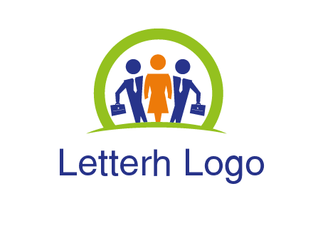 business people in circle HR logo