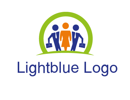 business people in circle HR logo