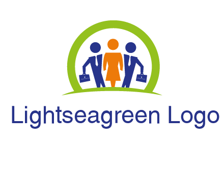 business people in circle HR logo