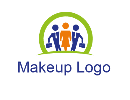 business people in circle HR logo