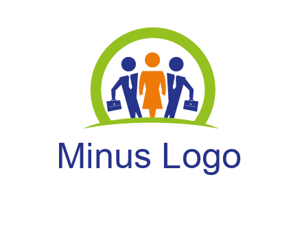 business people in circle HR logo