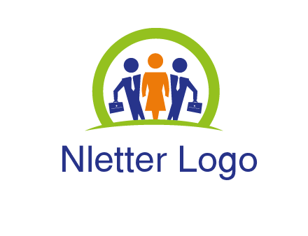 business people in circle HR logo