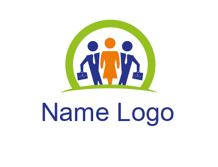 business people in circle HR logo