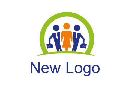 business people in circle HR logo