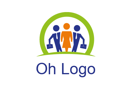 business people in circle HR logo