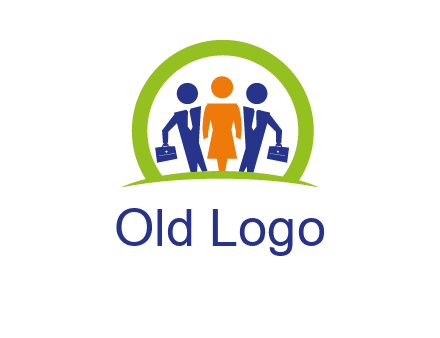 business people in circle HR logo