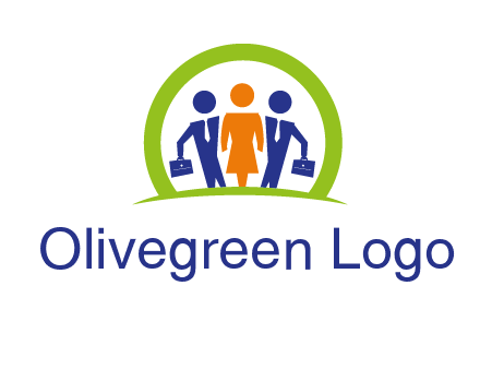 business people in circle HR logo