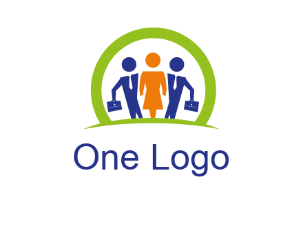 business people in circle HR logo