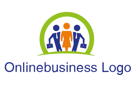 business people in circle HR logo