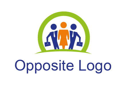 business people in circle HR logo