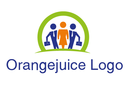 business people in circle HR logo
