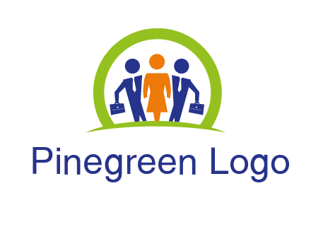 business people in circle HR logo