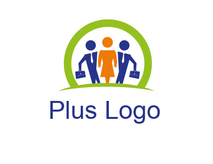 business people in circle HR logo