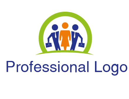 business people in circle HR logo