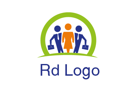 business people in circle HR logo