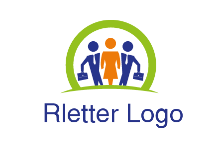 business people in circle HR logo