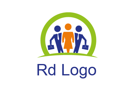 business people in circle HR logo