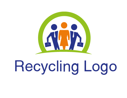 business people in circle HR logo