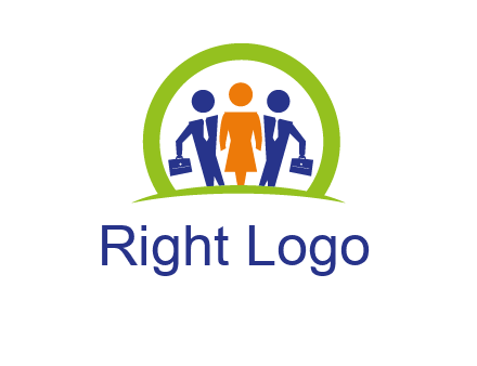 business people in circle HR logo