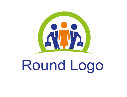 business people in circle HR logo