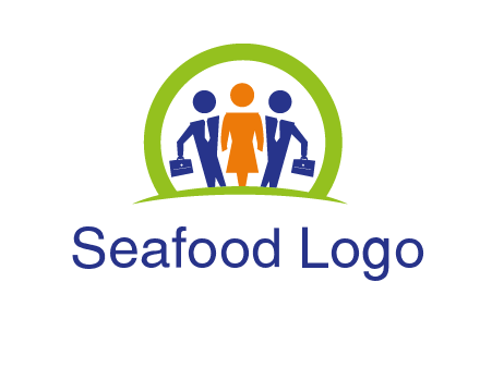business people in circle HR logo