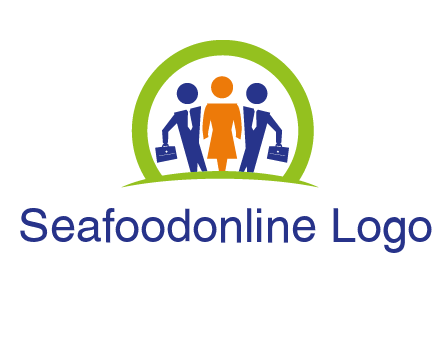 business people in circle HR logo