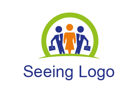 business people in circle HR logo