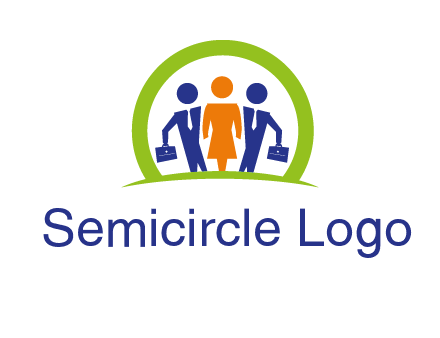 business people in circle HR logo