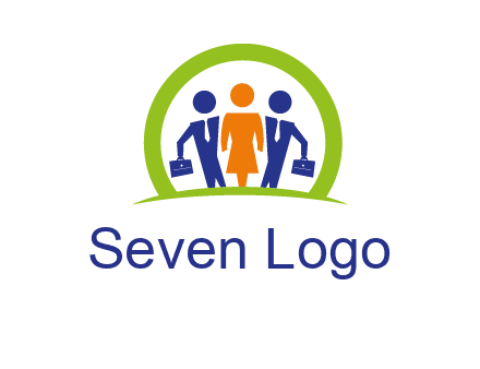 business people in circle HR logo