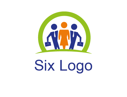 business people in circle HR logo