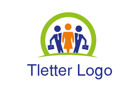 business people in circle HR logo