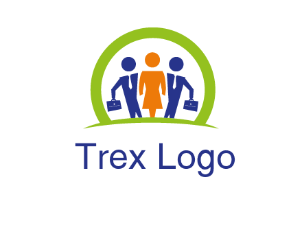 business people in circle HR logo