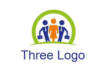 business people in circle HR logo