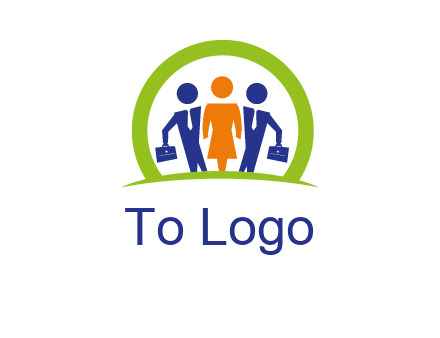 business people in circle HR logo