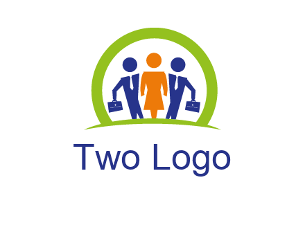 business people in circle HR logo