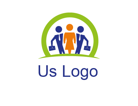 business people in circle HR logo