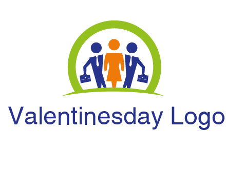 business people in circle HR logo