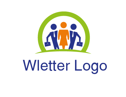 business people in circle HR logo