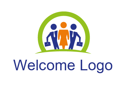 business people in circle HR logo