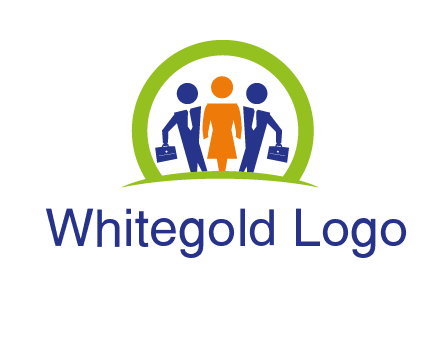 business people in circle HR logo