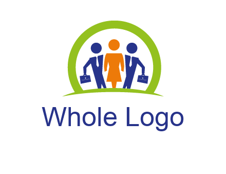 business people in circle HR logo
