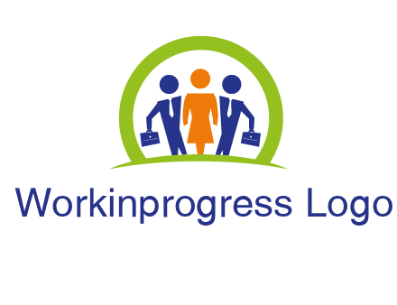 business people in circle HR logo