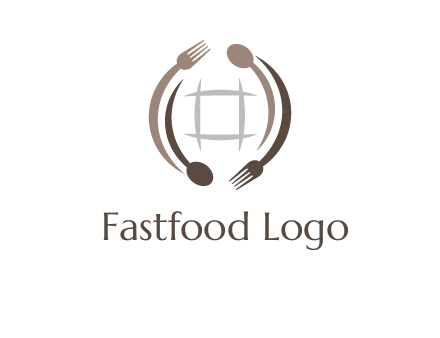 globe made of spoon and fork graphic