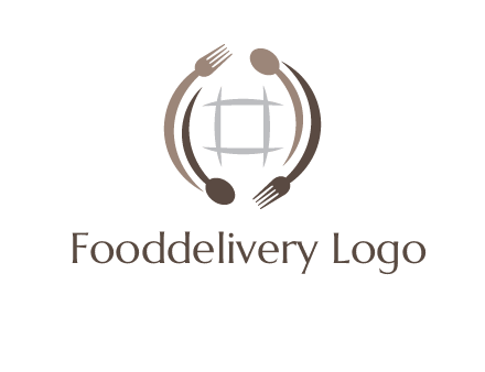 globe made of spoon and fork graphic