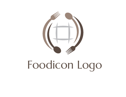 globe made of spoon and fork graphic