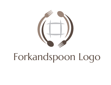 globe made of spoon and fork graphic