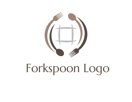 globe made of spoon and fork graphic