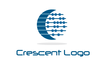 crescent moon with abacus graphics