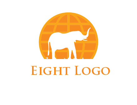 elephant inside globe icon